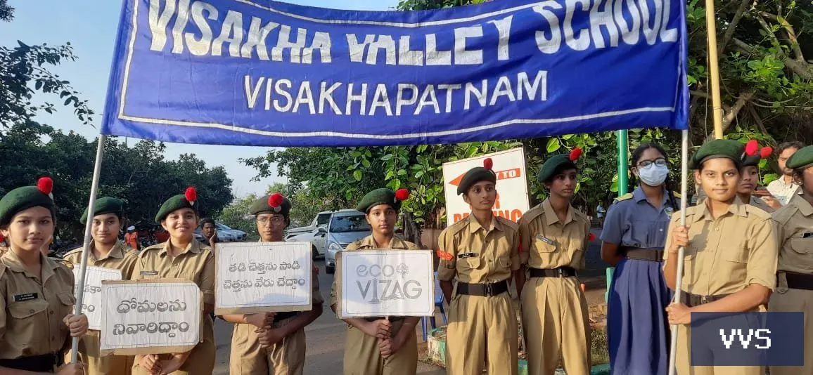 CLEANUP DRIVE & HUMAN CHAIN — Visakha Valley School — photo 5
