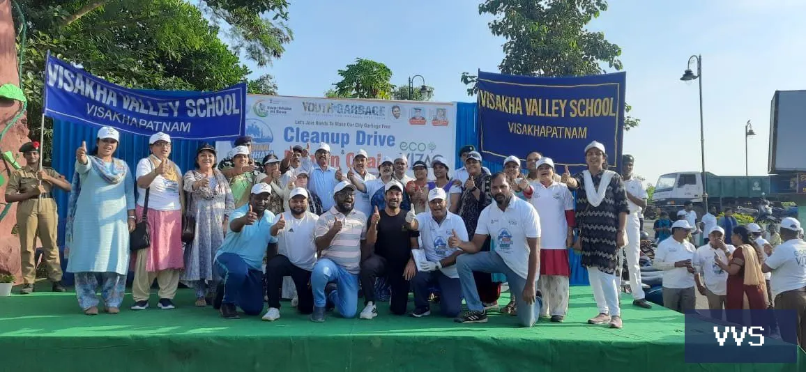 CLEANUP DRIVE & HUMAN CHAIN — Visakha Valley School — photo 6