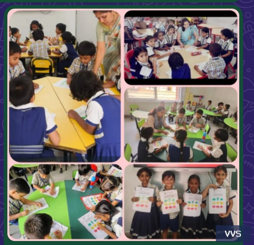 Sorting and colouring different food items — Visakha Valley School — photo 1