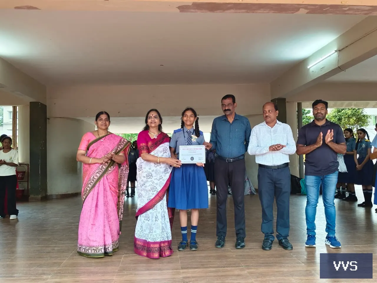 Ch.Srichaitra of class 10 E She has successfully accomplished the online ISRO
                  Space missions worksh