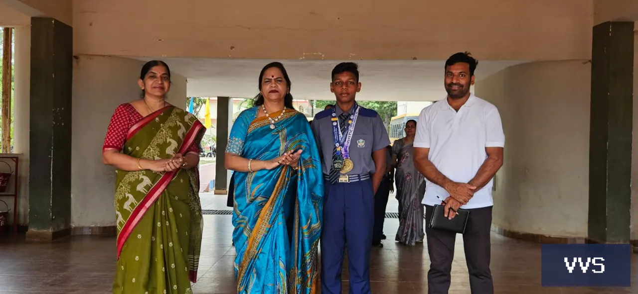 A.Vinith of class 9D secured 2 gold in Roller skating. Silver medal in National
                  ICE Skating Champion