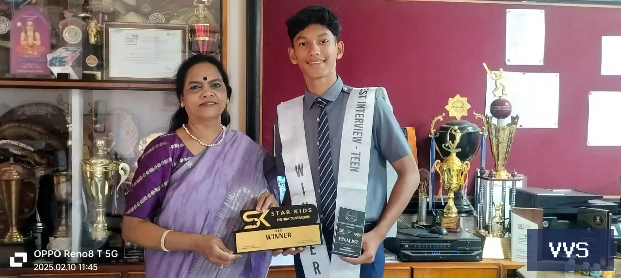 Aryan won the title of Mr. Teen Andhrapradesh event organised by classing
                  entertainment and star kid