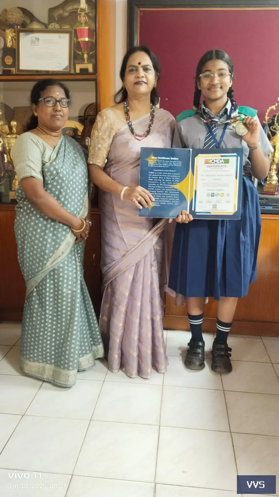 V.Om sri vaibhava of class 9E participated in the mega event of Shivathandava
                  Stotram organized by