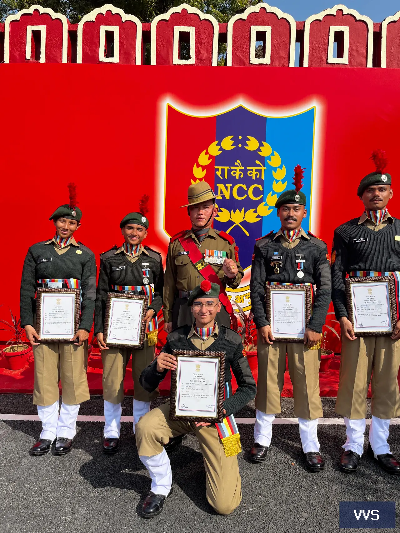 Greeshma on receiving Rakshamantri commendation card