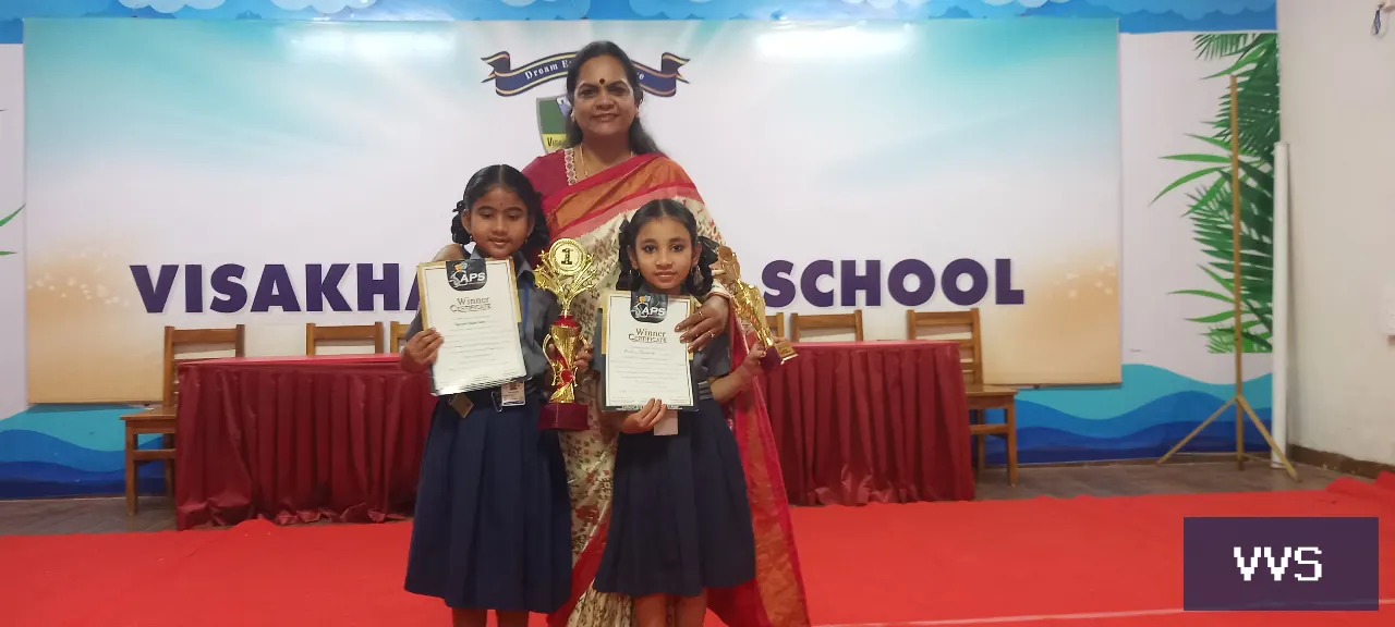 A.Aadhya & U.Venya Class 2D Won prize in All India Dance Competition and
                  National awards.2024 In B
