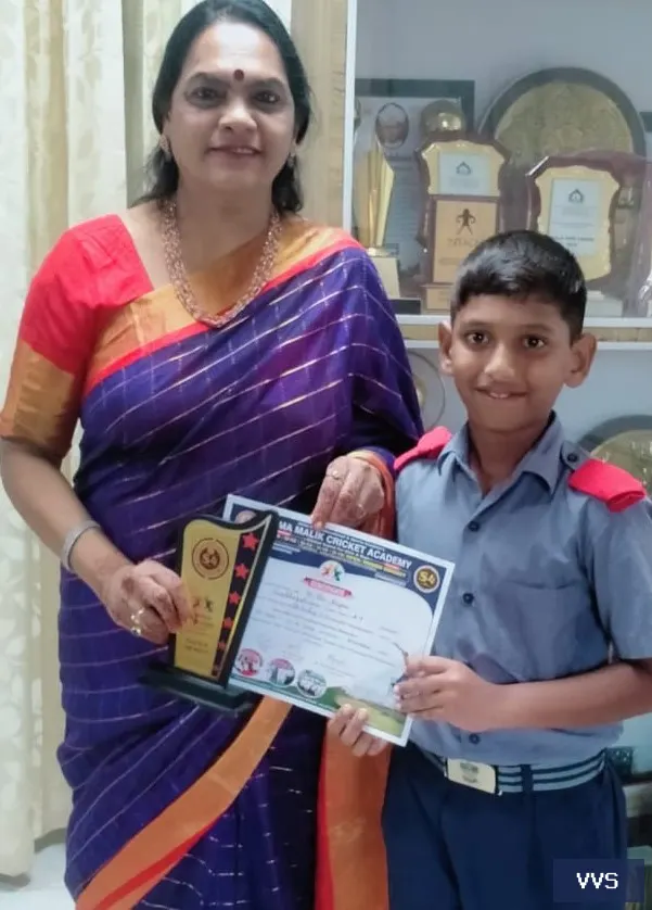 Winner of All India u-12"cricket Tournament - M. Sri Aryan -3C